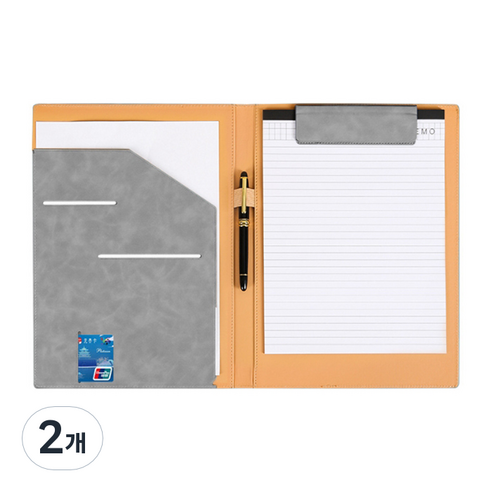 알로데 프리미엄 A4 마그넷 클립보드, TYPE 09 그레이 메모지포함, 2개