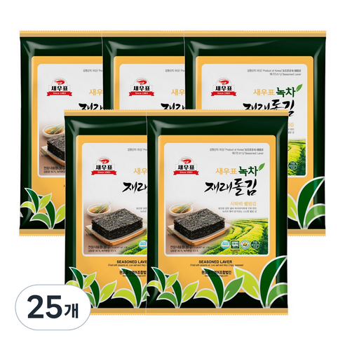 새우표 완도 녹차재래 돌김전장, 30g, 25개