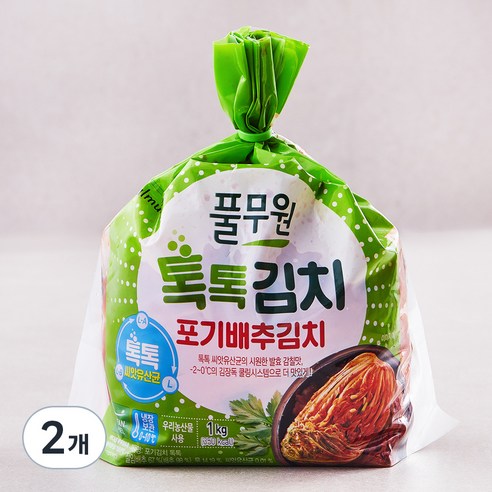 풀무원 톡톡 포기김치, 1kg, 2개
