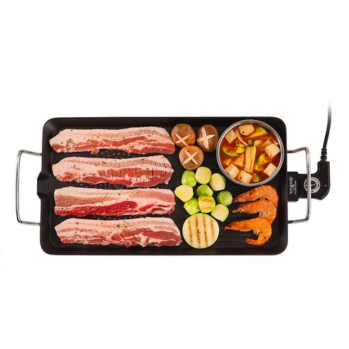 맛과 편리함을 한 번에, 키친플라워 쿠킨 통주물 와이드 전기그릴로 식탁을 풍성하게!