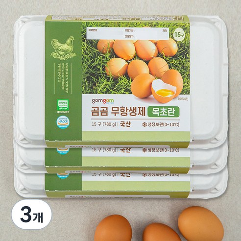 곰곰 무항생제 목초란 15구, 3개