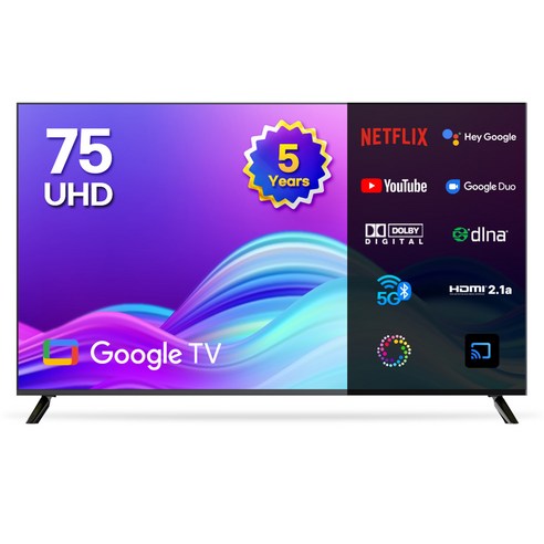 이노스 5년 무상AS 4K UHD 구글 ZERO EDITION TV, 189cm(75인치), G75 ZERO EDITION, 무타공 벽걸이형(추가비용발생), 방문설치