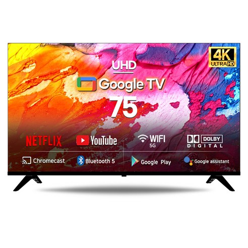 시티브 4K UHD 구글 안드로이드 11 HDR TV, 189cm(75인치), AGUM7500, 무타공 벽걸이형(추가비용발생), 방문설치
