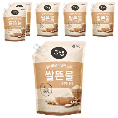 순샘 쌀뜬물 주방세제 리필, 1.2L, 6개