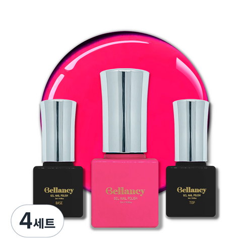 벨랑시 젤네일 3종세트, 4세트, 벨랑시 베이스 5ml+SN-30 네온 핑크 5ml+벨랑시 탑 5ml