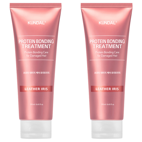 쿤달 프로틴 데미지 케어 트리트먼트 레더아이리스향, 250ml, 2개