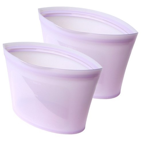 실리가든 실리콘 지퍼백 중형 1000ml, 퍼플, 2개