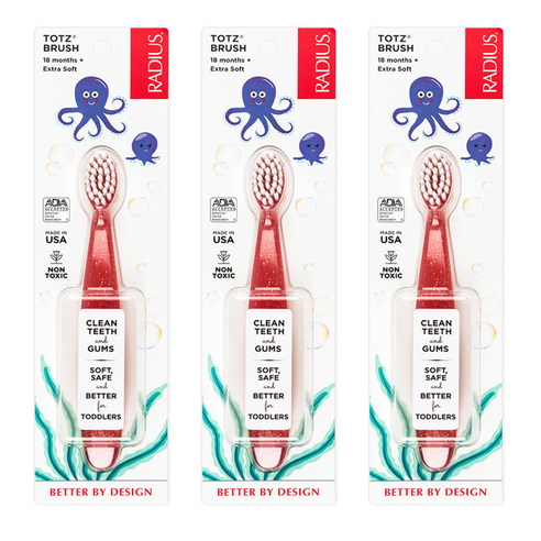 래디어스 유아용 토츠 2단계 칫솔, 코랄, 1개입, 3개