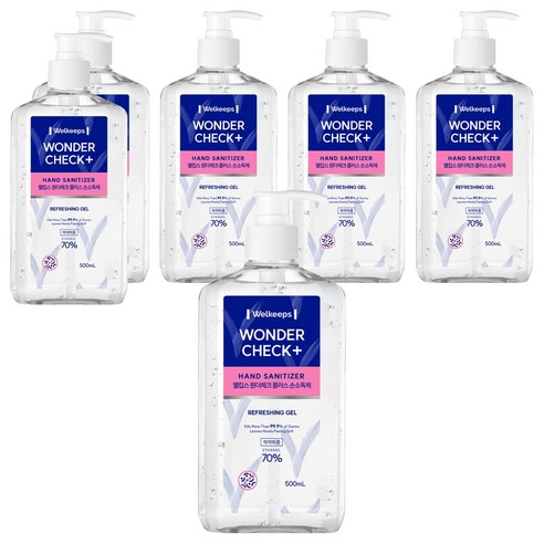웰킵스 원더체크 플러스 손소독제 세정제, 500ml, 6개