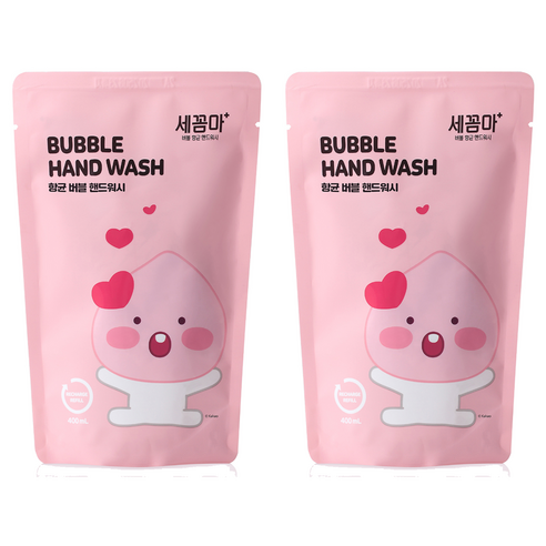 온더바디 세꼼마 버블 항균 핸드워시 리틀어피치 시트러스향 리필, 400ml, 2개
