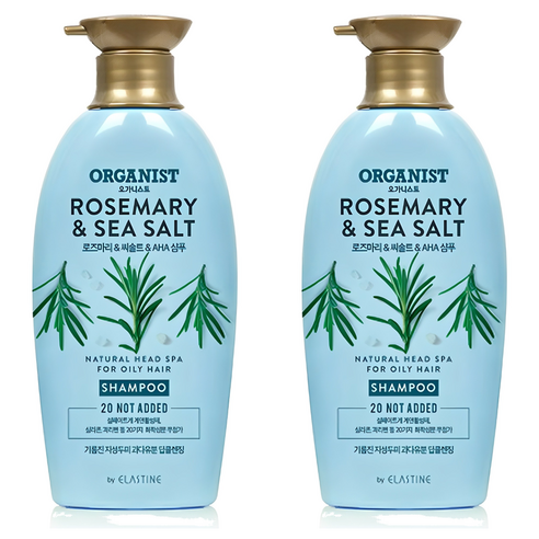 오가니스트 엘라스틴 로즈마리 앤 씨솔트 딥클렌징 샴푸, 500ml, 2개