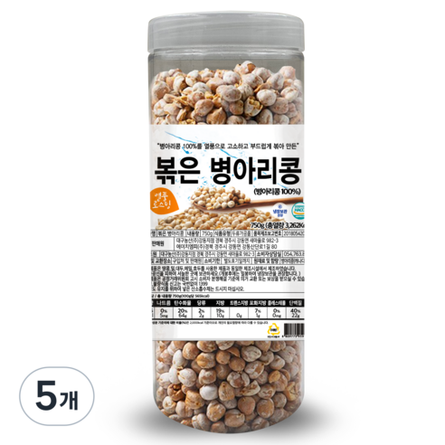 대구농산 볶은 병아리콩 통, 750g, 5개
