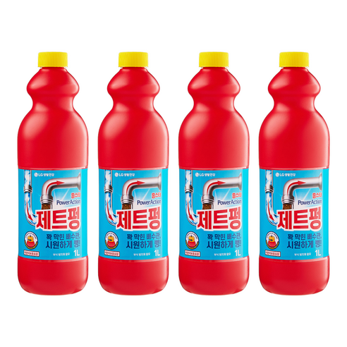 홈스타 파워액션 제트펑 배수구세정제, 1L, 4개