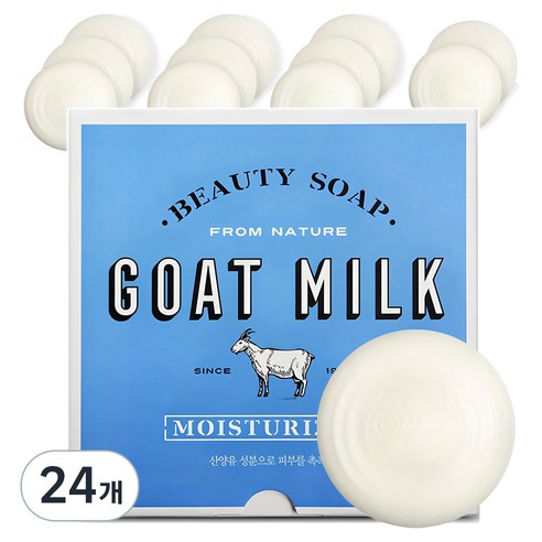 샤워메이트 산양유 비누 플러스 화이트 우유향, 90g, 24개