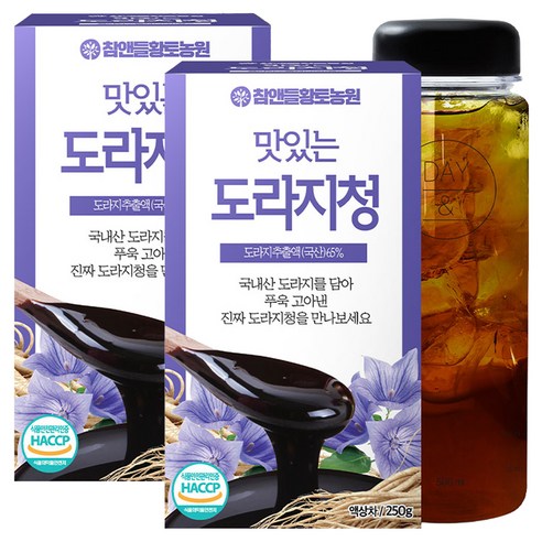 참앤들황토농원 맛있는 도라지청 250g + 보틀, 1개입, 2개