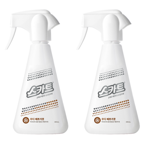스카트 유한킴벌리 섬유탈취제 우디 베르가못, 380ml, 2개