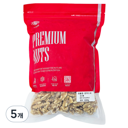 다다모마켓 호두 반반태 1/4, 1kg, 5개
