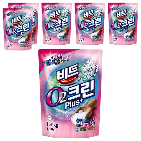 비트 O2크린 플러스 표백제, 1.4kg, 6개