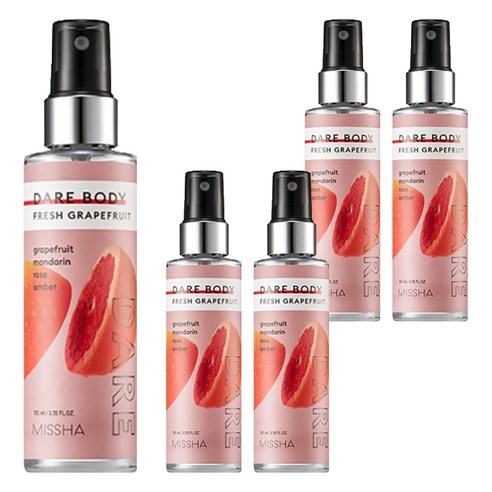 미샤 데어 바디 미스트 프레쉬 그레이프룻, 105ml, 5개
