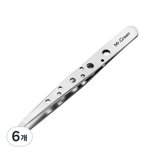 미스터그린 스텐 미끄럼방지 족집게 MR2155, 혼합색상, 6개
