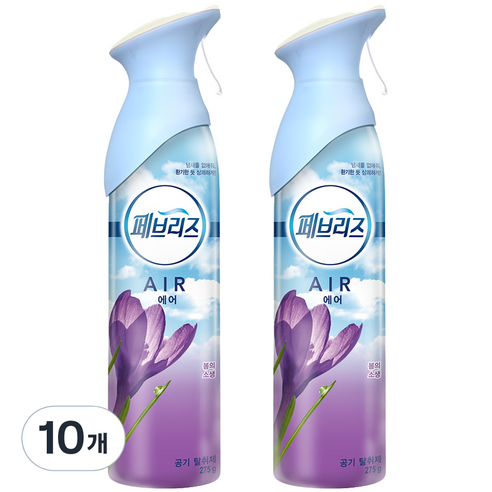 페브리즈 에어 봄의소생 스프레이형 실내 탈취제, 275g, 10개