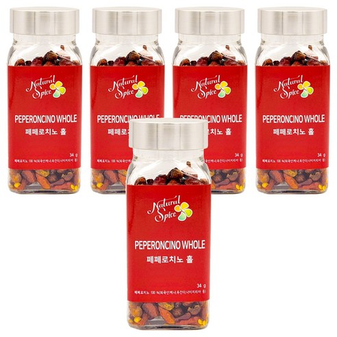 내츄럴스파이스 페페로치노 홀 향신료, 34g, 5개