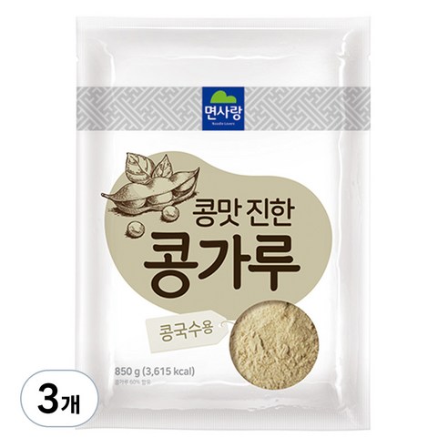 면사랑 콩맛 진한 콩가루, 850g, 3개