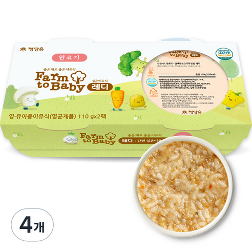 팜투베이비 레디 실온이유식 완료기 담백한소고기무진밥, 110g, 4개
