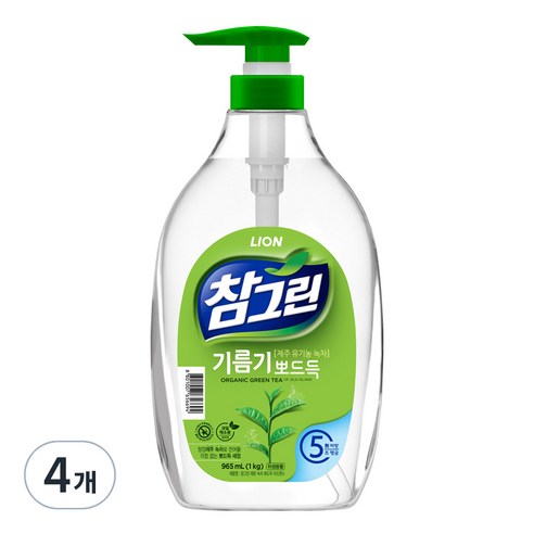 참그린 레몬 녹차 뽀드득 어드밴스 주방세제, 1kg, 4개