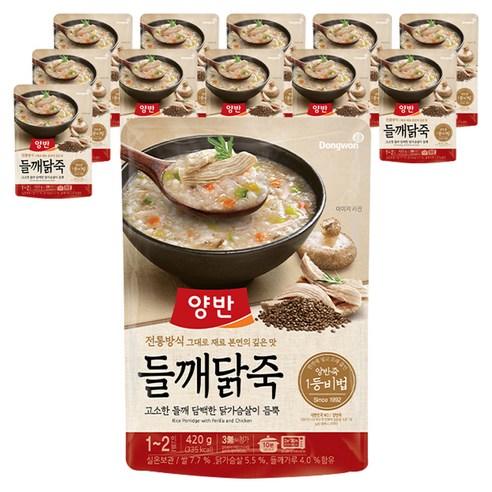 양반 들깨닭죽, 12개, 420g