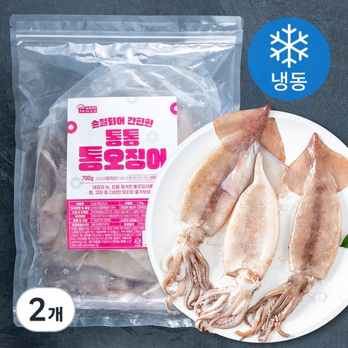 프리미어 손질되어 간편한 통통 통오징어 (냉동), 700g, 2개