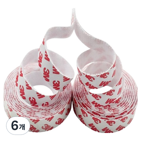 파리박사 벨크로 테이프 화이트 2cm x 2m, 6개