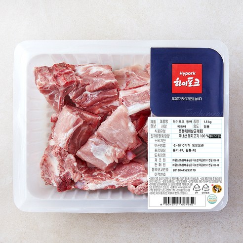 하이포크 한돈 등뼈 (냉장), 1.5kg, 1개