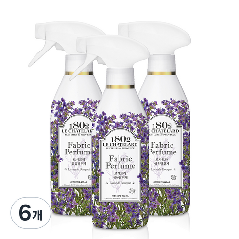 르샤트라1802 섬유탈취제 라벤더부케 본품, 400ml, 6개