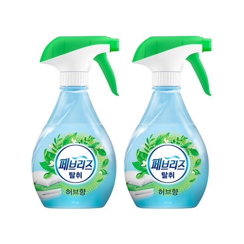 페브리즈 섬유탈취제 허브향 본품, 370ml, 2개
