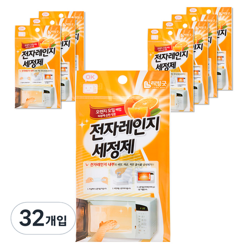 리빙굿 전자레인지 세정제, 15g, 32개