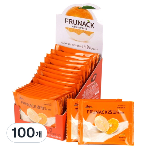 프루낵 제주산 감귤 과일칩 초코화이트, 4.8g, 100개