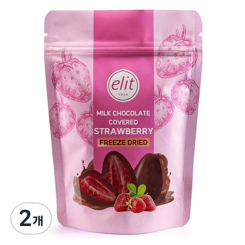 엘리트 밀크 초콜릿 커버드 스트로베리, 80g, 2개