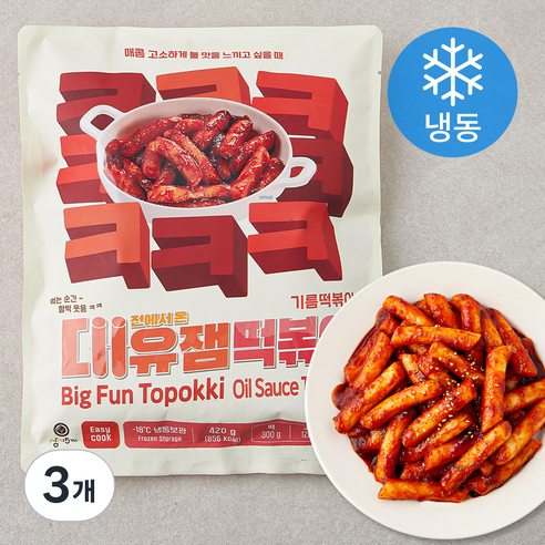 대유잼 기름 떡볶이 (냉동), 420g, 3개