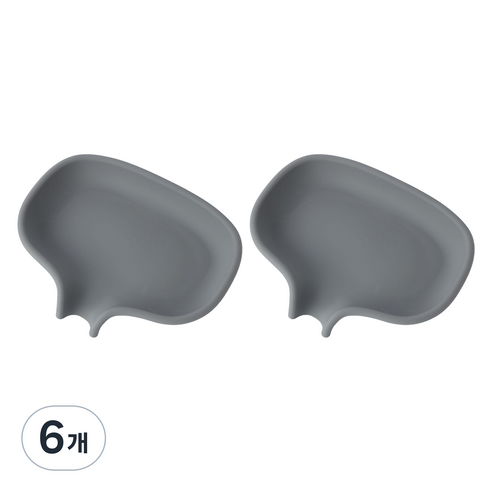 심플리담 실리콘 물빠짐 비누거치대, 다크그레이, 6개