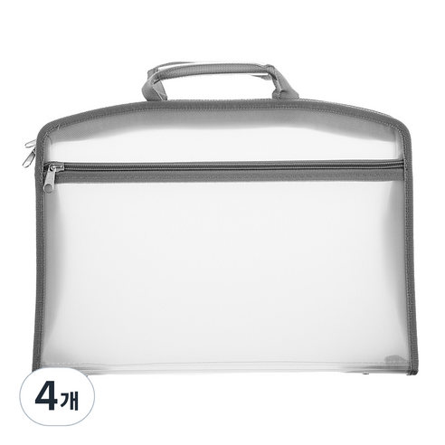 에코청운 BS 지퍼화일 A4 5cm, 회색, 4개