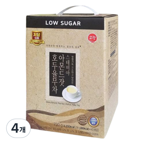 고향 스테비아 아몬드잣 호두율무차, 18g, 4개, 40개입