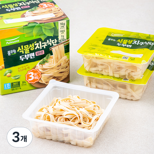풀무원 식물성 지구 식단 두부면 넓은면 3개입, 300g, 3개