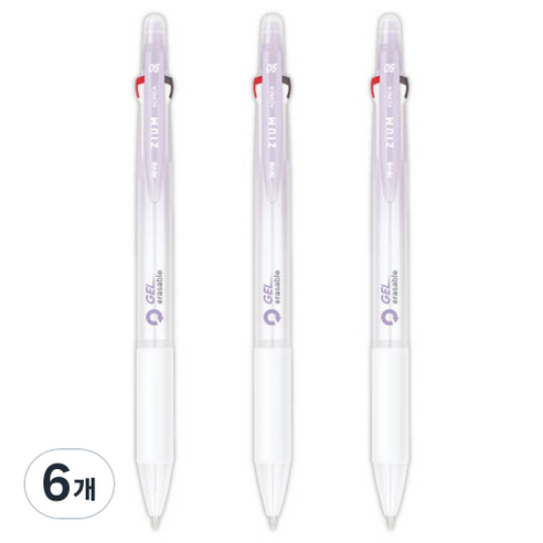 자바펜 지움3겔 지워지는 볼펜 0.5mm, 퍼플, 6개