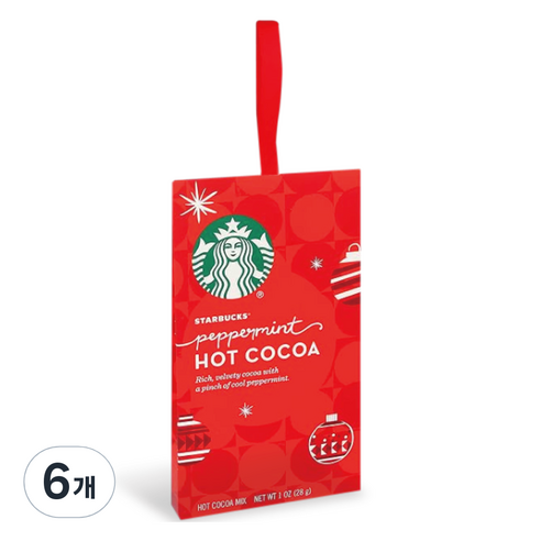 스타벅스 핫코코아 오나먼트 페퍼민트, 28g, 6개, 1개입