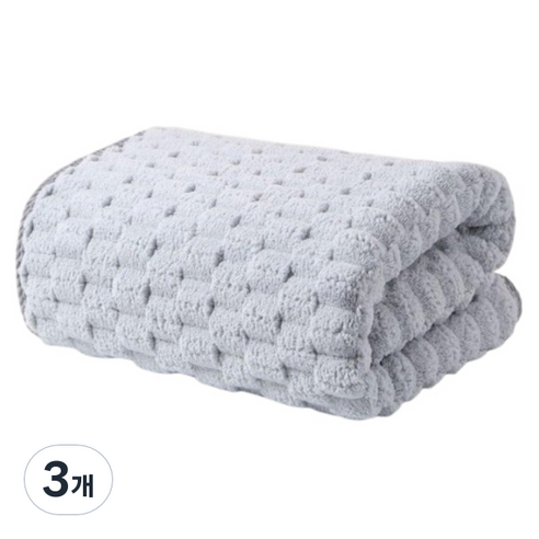 BBOO 보송보송 대형 비치 타올 바스 타월 90 x 170 cm, 그레이, 3개