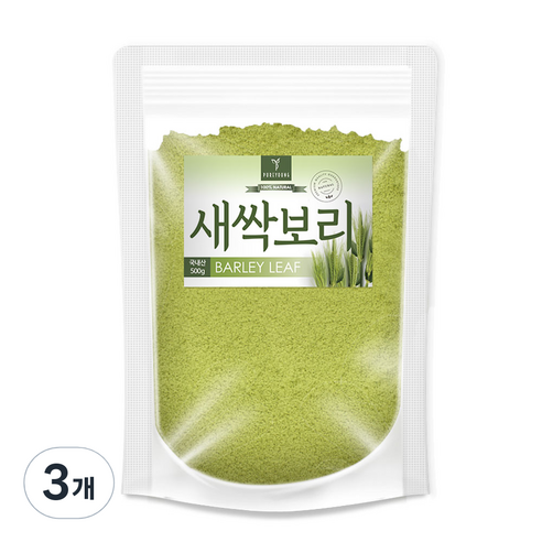 퓨어영 새싹보리 분말, 3개, 500g