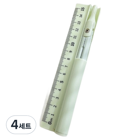 일상속반짝 자 + 컴퍼스 세트, 그린, 4세트