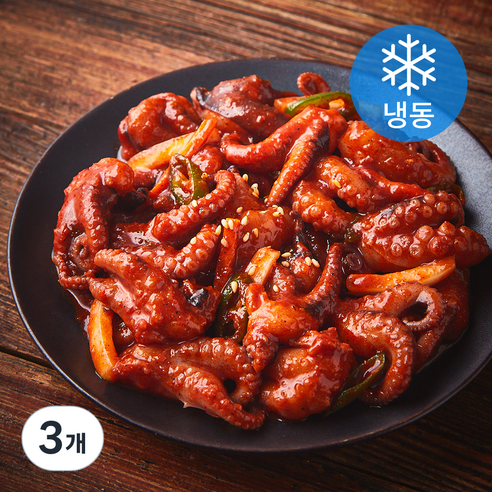 초록햇살 수라예찬 쭈꾸미볶음 보통매운맛 (냉동), 3개, 200g