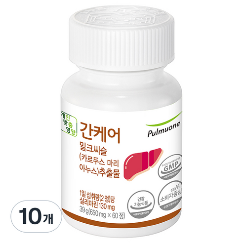 풀무원건강생활 간케어 밀크씨슬 추출물, 10개, 60정